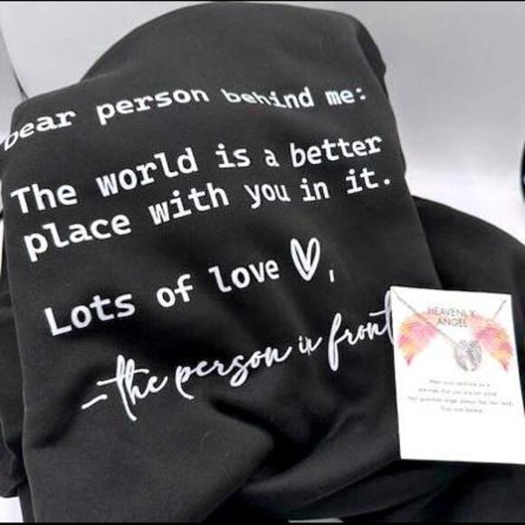 Tops - Hoodie and Guardian Angel Necklace, Size XL